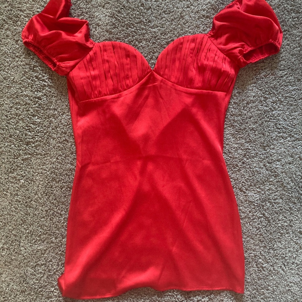 Red Satin Dress, Henri Girl